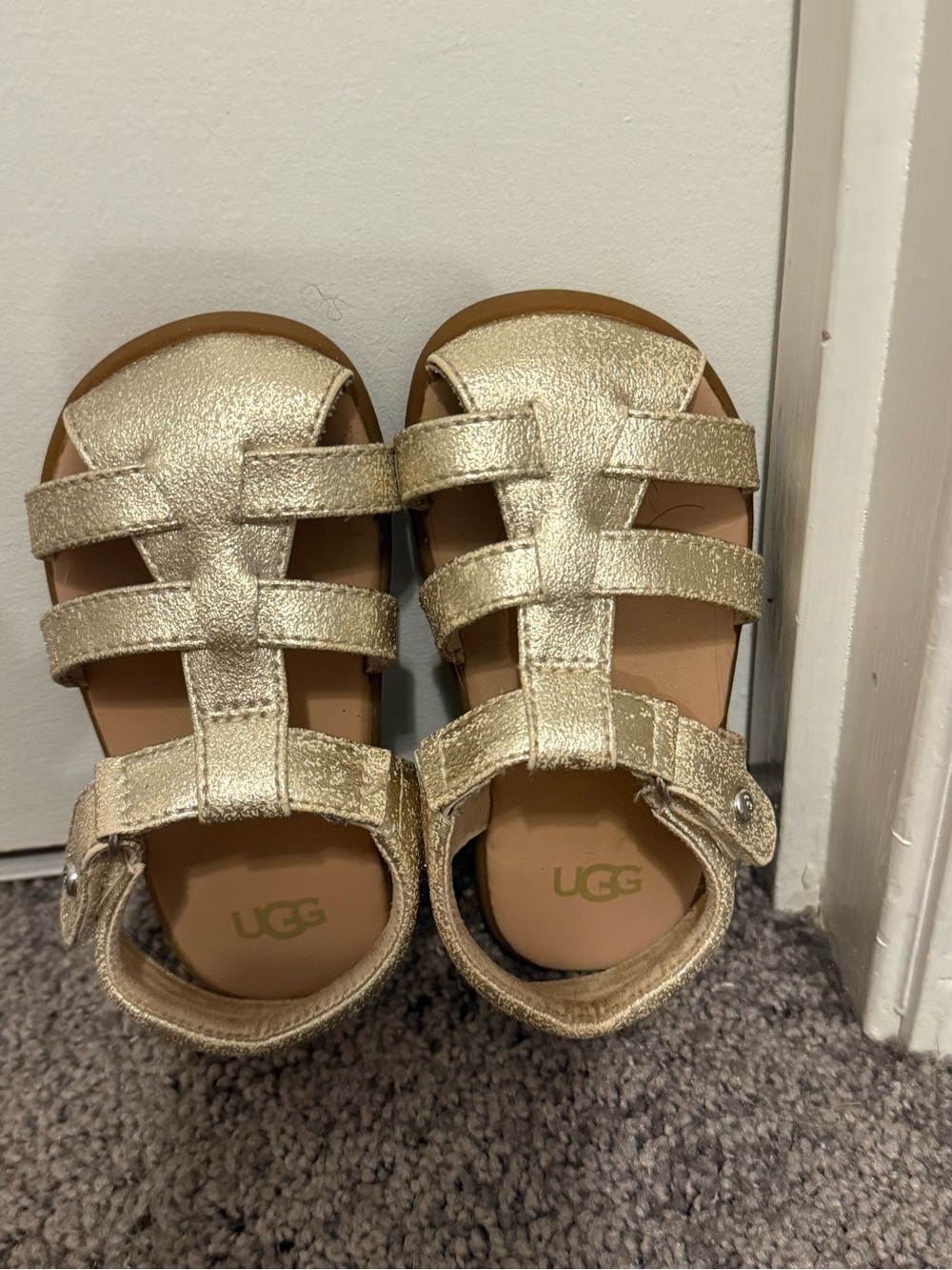 UGG Kids Metallic Gold Strappy Sandals